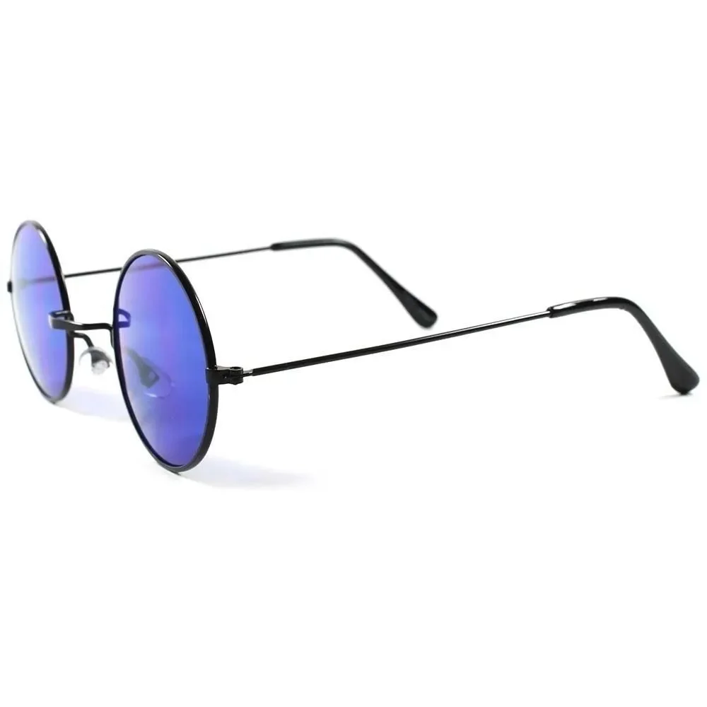 Old School Vintage Retro 70s Mens Womens Hippie Lennon Blue Round Sun Glasses
